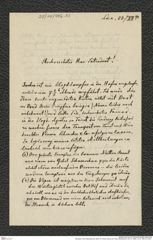 Nachlass Franz Steindachner, Brief von Oskar Simony an Franz Steindachner (23.12.1898), Inv.Nr. 486.03, Seite 1